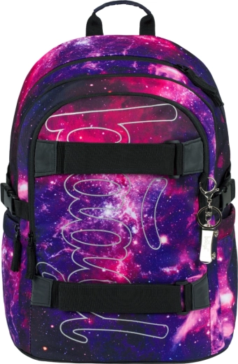 Ergonomische rugzak met banden voor een skateboard