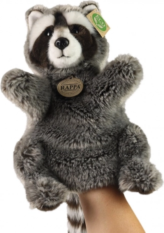 Pluche handpop wasbeer 28 cm eco friendly