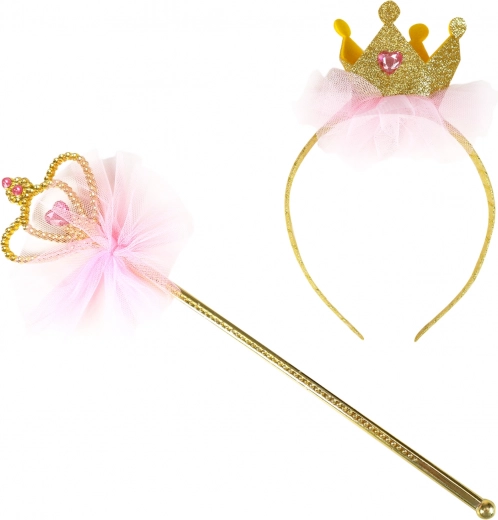 Haarband voor prinses met kroon en toverstok