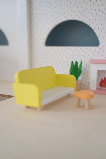Houten bank voor comfortabel spelen