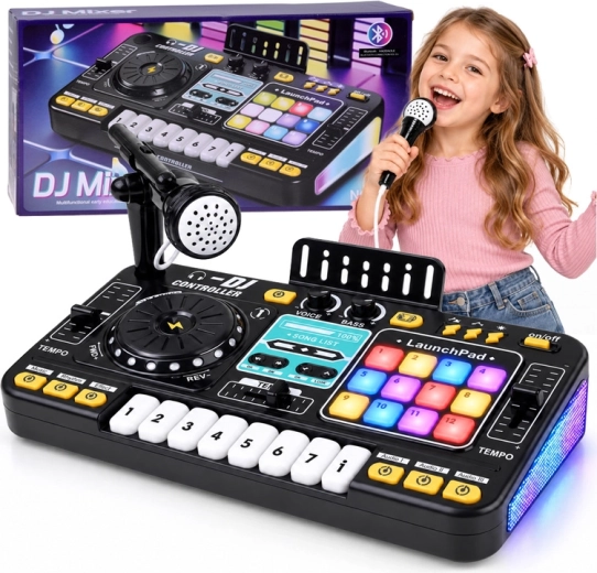 Interactieve DJ-mixconsole voor kinderen met Bluetooth, microfoon en verlichting