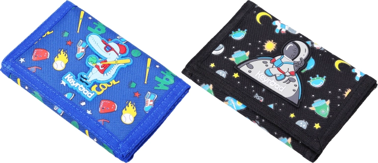Kinderportemonnee van textiel met klittenbandsluiting, 3D-motief - 1 stuk
