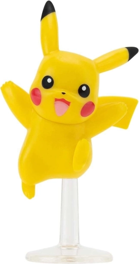 Dynamische pose van Pikachu met standaard