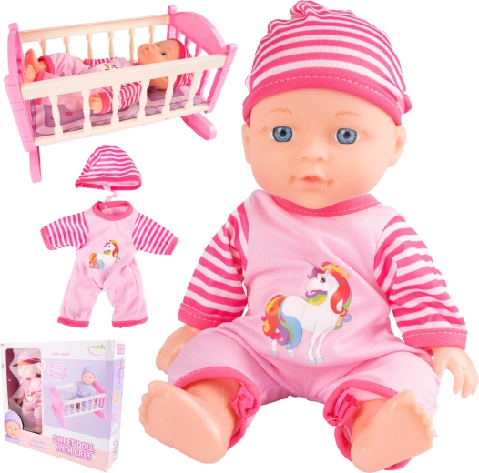 Babypop met wiegje