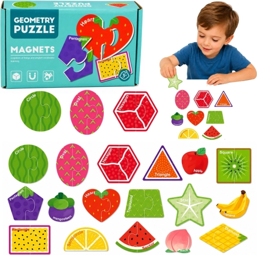 Magnetische fruitpuzzel – 30 stukjes voor de koelkast en het magneetbord