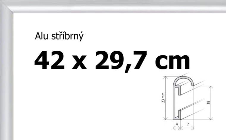 Aluminium lijst voor puzzels A3 42 × 29,7 cm – zilver