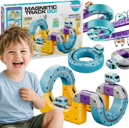 Woopie magnetische constructieset treinbaan met magnetisch aantrekkings-effect (38 delen)