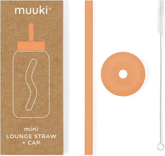MUUKI Mini Lounge rietje en deksel Tropische Papaja