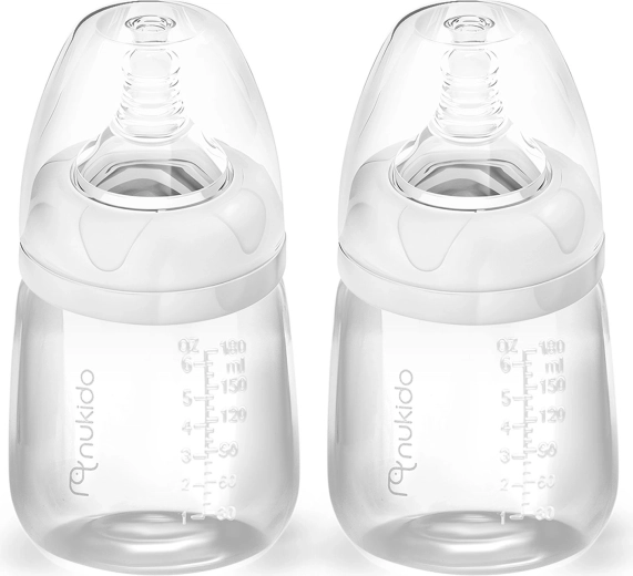 Nukido babyflessen van PP met dynamische spenen 180 ml - 2 stuks