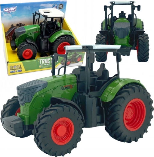 WOOPIE groene tractor met rubberen wielen