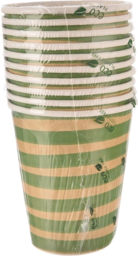 Papieren bekers Jungle groen 250 ml (10 stuks)