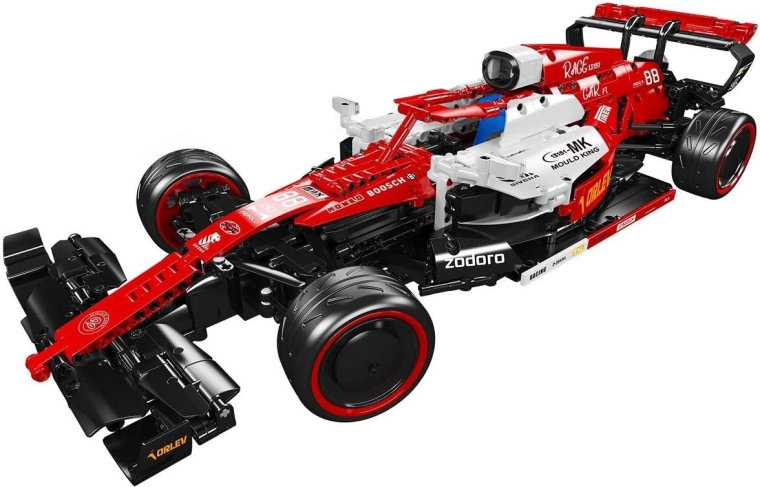 Bouwset raceformule met RC, 1185 stukjes – rood, schaal 1:8