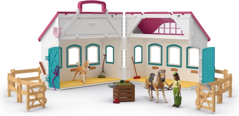 Schleich Horse Club opvouwbare stal aan het meer Little Horseshoe