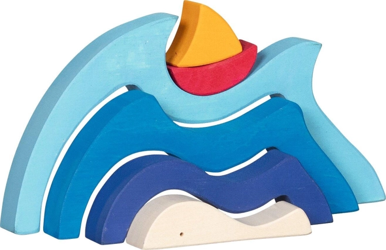 Houten puzzel Mijn kleine bootje op zee