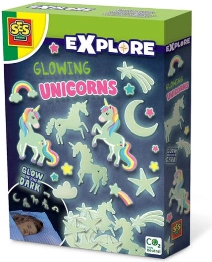 SES Explore lichtgevende eenhoorns in het donker – muurstickers