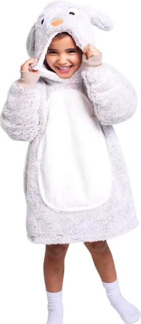 Warme hoodie deken met kap Konijn voor kinderen
