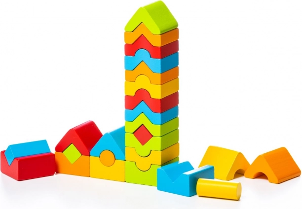CUBIKA Houten puzzel 5 torens 25 onderdelen