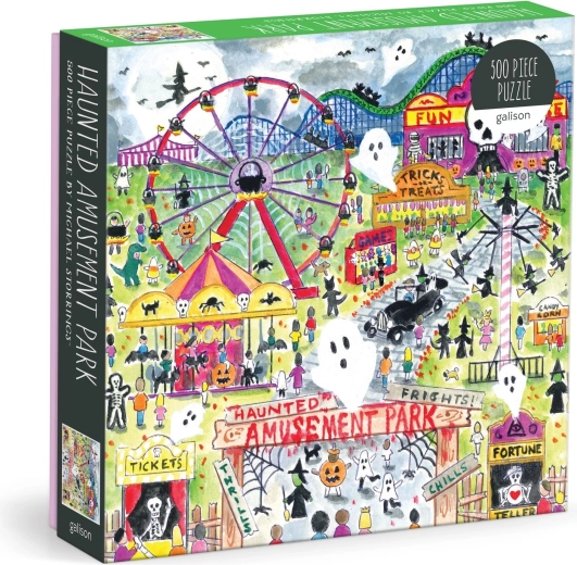 Galison vierkante puzzel spookachtig pretpark 500 stukjes