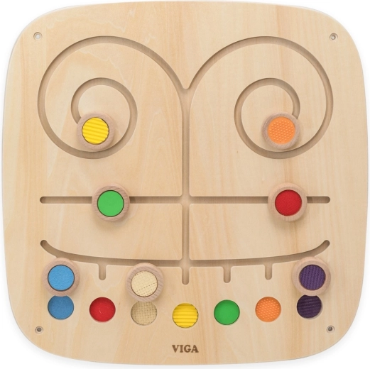 Viga Toys activiteitenbord voor aan de muur met kleurrijke banen