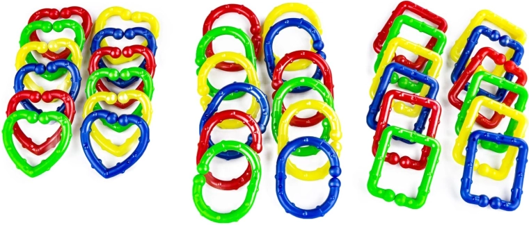 Gekleurde ringen in verschillende vormen