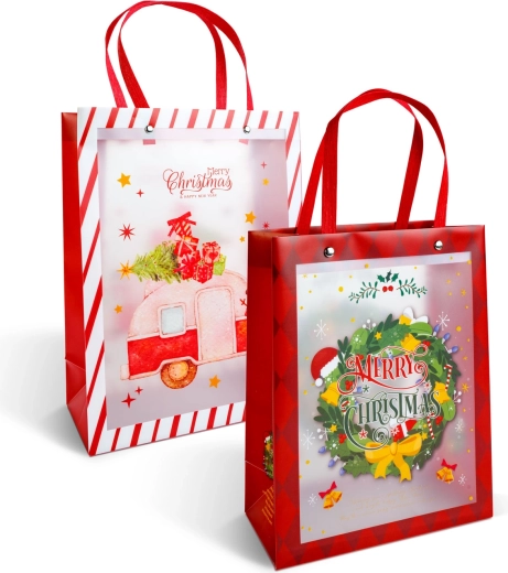 Kerstcadeautas met motief - 1 stuk