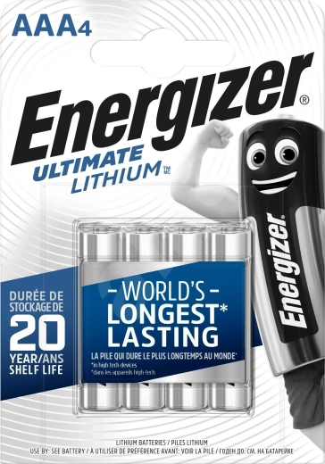 Lithiumbatterijen AAA ENERGIZER Ultimate Lithium 1,5 V – 4 stuks
