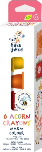 Eikelkrijtjes – warme kleuren, 6 stuks