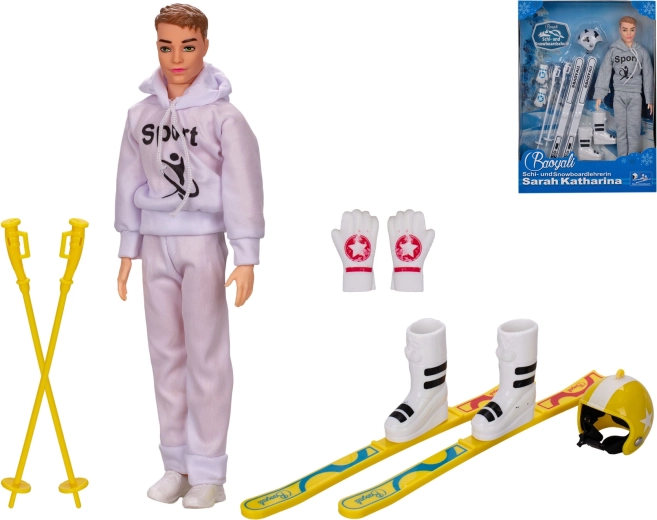 Skifiguurtje met winterkleding en accessoires