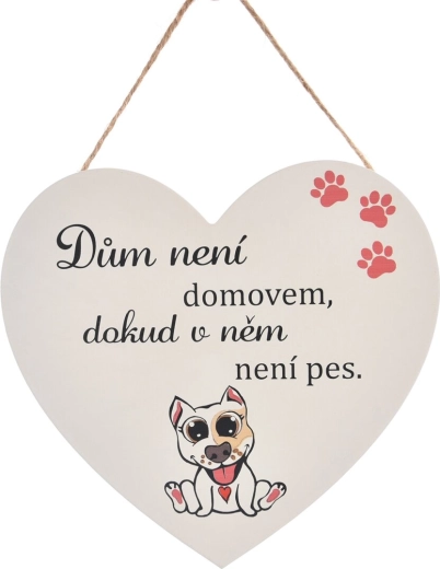 Houten bordje in hartvorm Dog Home