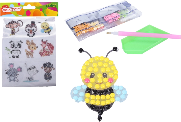 Creatieve set met diamantstickers met dieren