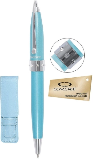 Balpen CONCORDE Lady met Swarovski-kristallen, blauw