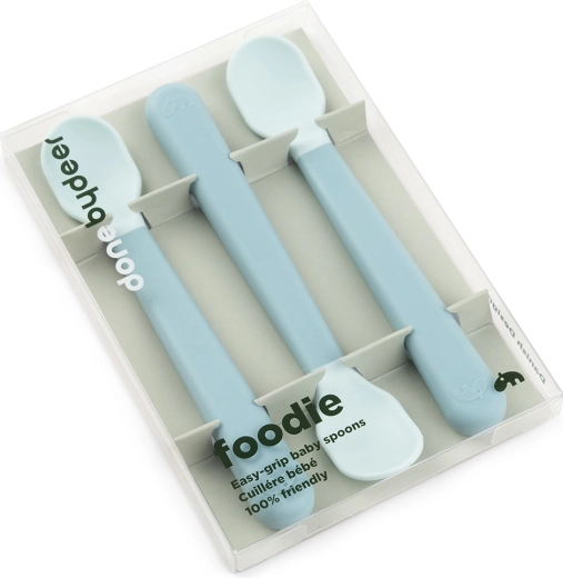 Done by Deer kinderlepels Easy-grip Foodie blauw 3 stuks