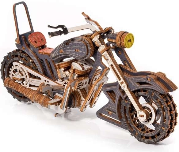 Little Story 3D houten bouwpakket motorfiets Yankee Chopper grijs