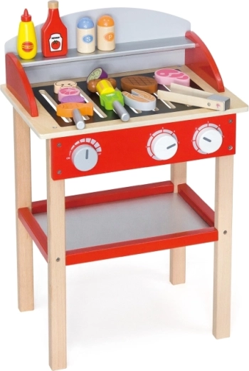 Staande grill met stabiele constructie en plank