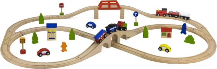 houten treinbaan 49 stuks