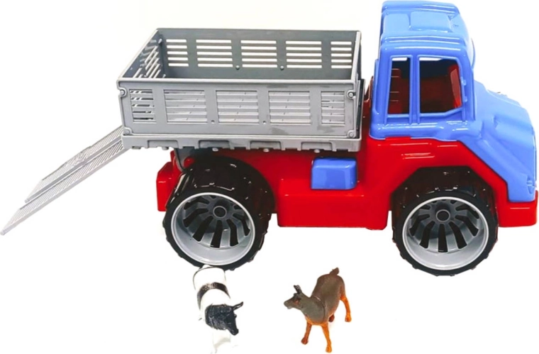 Boerderijauto met vrije loop en 2 diertjes - 1 stuk