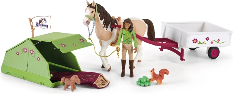 Schleich Horse Club Sarah met haar pintomerrie op kampeeravontuur