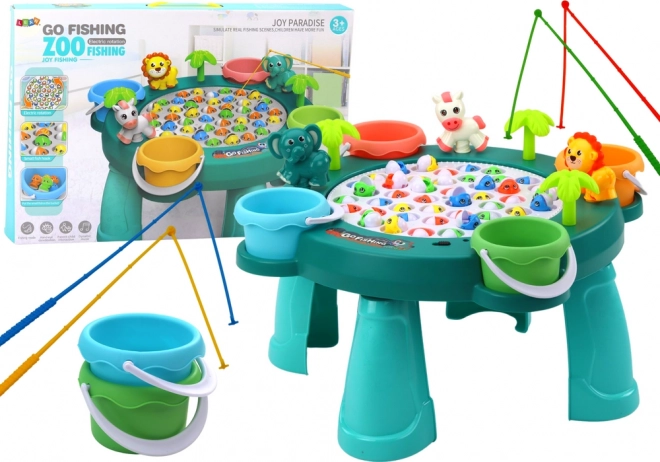 Kinderspel vissen vangen met tafeltje – groen