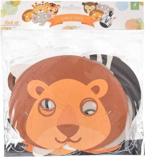 Papieren maskers Jungle (8 stuks)