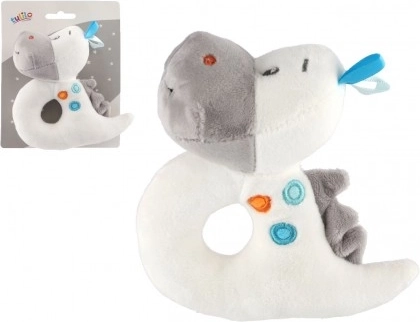 Pluchen rammelaar dinosaurus 13 cm