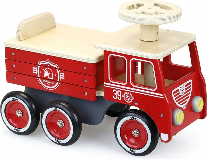 Houten loopfiets brandweerauto Vilac