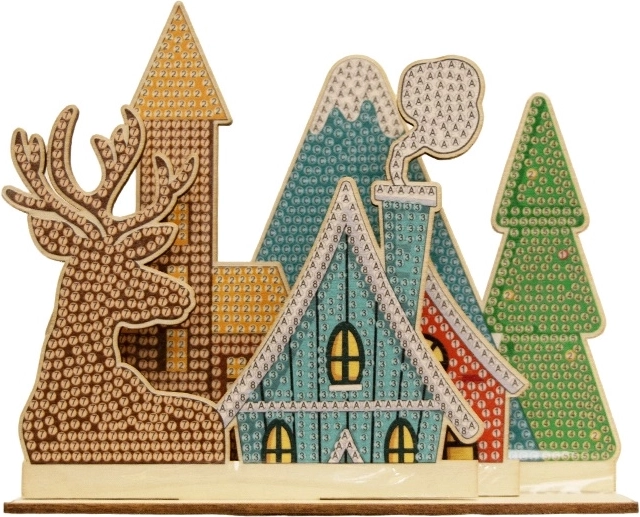 2Kids Toys diamant painting met standaard – rendierdorp