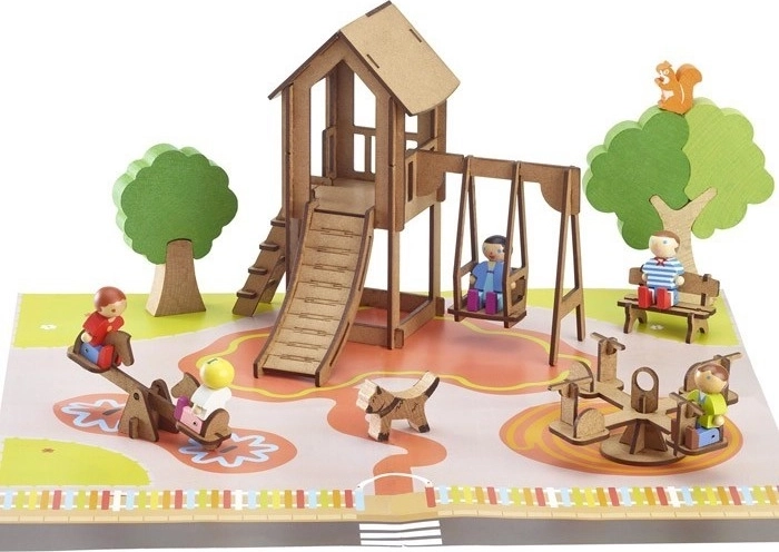 Jeujura houten bouwset kinderspeelplaats (70 onderdelen)