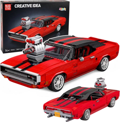 Constructiespeelgoed sportauto Charger rood (1869 onderdelen)