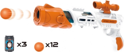 Pistool voor foam ballen met doelen 34 cm