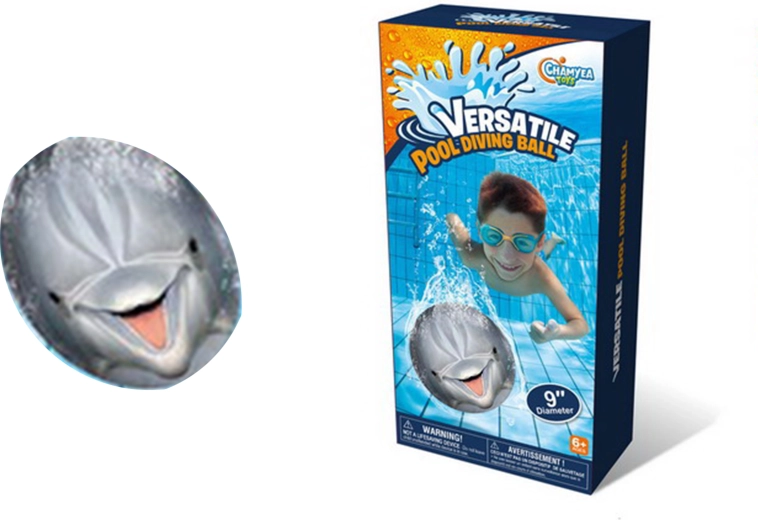 Opblaasbare waterbal met dolfijnenmotief 23 cm