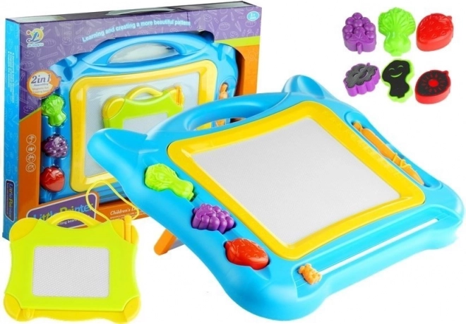 Grote magnetische tekentafel 2-in-1 met stempels en mini-bord