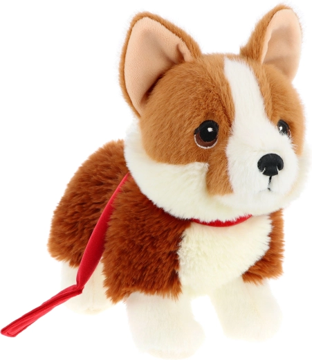 Pluchen corgi aan de lijn Keeleco 23 cm