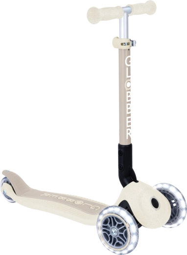Globber junior opvouwbare driewielstep met LED-wieltjes ecologic coconut