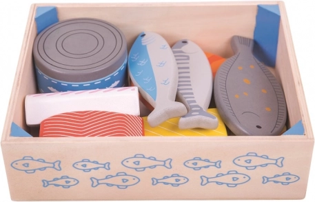 Houten zeevruchten in doos Bigjigs Toys